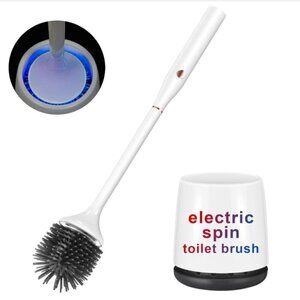 Electric Toilet Brush Silicone Toilet Brush Toilet Bowl Brush and Holder Set